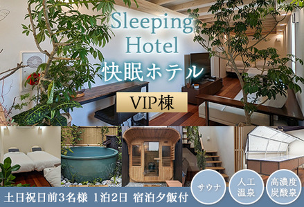 Sleeping Hotel VIP棟 土日祝日前3名様 1泊2日 宿泊夕飯付チケット 【 宿泊券 茨城宿泊券 下妻宿泊券 体験宿泊券 ホテル宿泊券 】