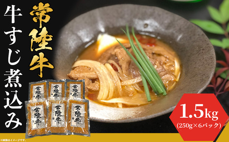 牛すじ煮込み 1.5kg ( 250g × 6袋 )  ピリ辛 茨城県産 ブランド牛 常陸牛 使用 【 牛すじ煮込 牛すじ茨城県 牛すじブランド牛 牛すじ人気 牛すじ常陸牛 】 11,100円