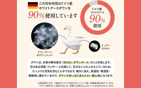 【ふるなびWEEK対象】羽毛 昭和西川 CMD 羽毛ふとん ダブル ロングサイズ ドイツ産 グース 90% ブルー