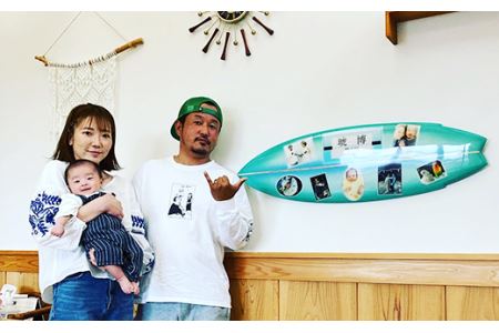 ハッピーサーフボード 【 記念 記念日 記念品 結婚記念日 出産 子供 誕生日 写真 お祝い オリジナル インテリア プレゼント おすすめ 】