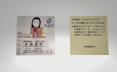水海道駅記念入場券カットレールセット 常総線開業110周年記念 110セット限定