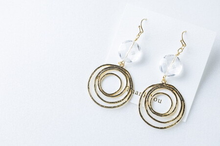 天然水晶 大ぶりピアス ※北海道・沖縄・離島への配送不可