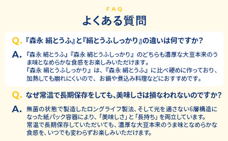 【5ヵ月定期便】森永 絹とうふしっかり 24丁｜森永 絹とうふ 豆腐 おやつ コク 甘み 旨み
