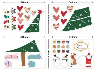 クリスマスデコマグ【ツリーおしゃれLセット】マグネットシート製