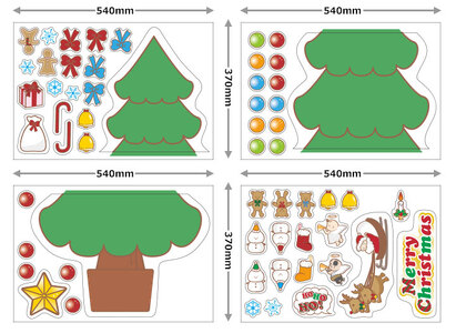 クリスマスデコマグ【ツリーポップLセット】マグネットシート製