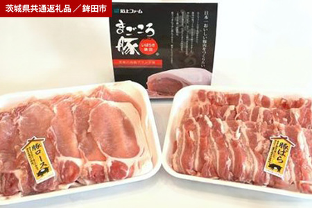 FG-6 【3ヶ月定期便】まごころ豚 焼き肉セット 1kg(ロース&バラ)×3回(茨城県共通返礼品・鉾田市産)