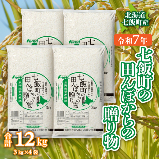 令和7年産（2025年産） 七飯町の田んぼからの贈り物3kg×4 NAAQ010