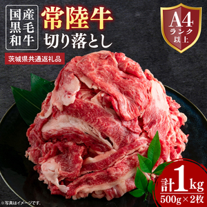 常陸牛切り落とし 約1kg（500g×2）【茨城県共通返礼品】│常陸牛 ひたち牛 牛肉 切り落とし 牛丼 すき焼き 茨城県 取手市（BN012）