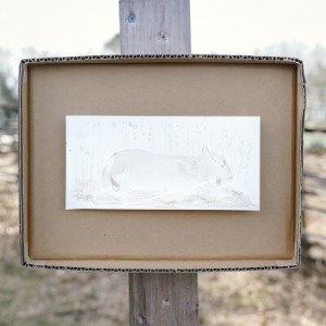 【1点もの】東京藝大取手校地の草を食べて暮らすヤギのふん絵の具で描いたドローイング作品 #21【1303718】