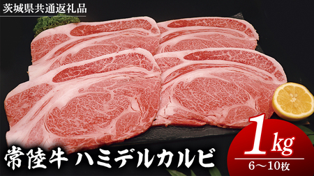 常陸牛 ハミデルカルビ 1kg （ 6～10枚 ） (茨城県共通返礼品)