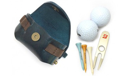 【サイフ工房ANDOU】ゴルフボールケース・横型(ナイトブルー)