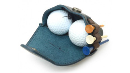 【サイフ工房ANDOU】ゴルフボールケース・横型(ナイトブルー)