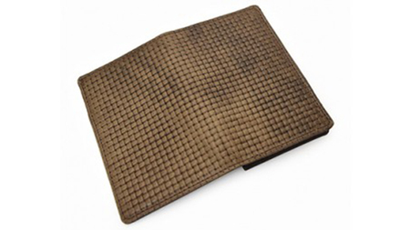 【サイフ工房ANDOU】牛革メッシュ型押し名刺入れ（チョコ）