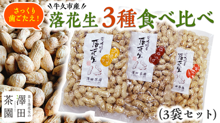 牛久市産 落花生 3種食べ比べ3袋セット Qナッツ Qなっつ 半立 はんだち ナカテユタカ 中手豊 ピーナッツ ピーナツ 食べ比べ おやつ おつまみ お菓子 お取り寄せ 詰め合わせ お土産 贈り物 ギフト プチギフト 国産 茨城 特産品 農園 自家栽培 ビールのお供