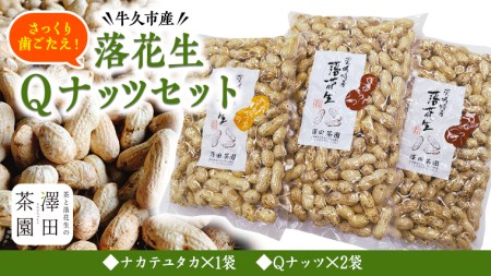 牛久市産落花生Ｑナッツセット Qなっつ Qなっつ ピーナッツ ピーナツ ナカテユタカ 中手豊 殻付き おやつ お菓子 おつまみ お取り寄せ 詰め合わせ お土産 贈り物 ギフト プチギフト 国産 茨城 特産品 農園 自家栽培 ビールのお供