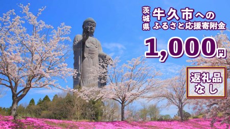 【 返礼品なし 】 茨城県 牛久市 ふるさと応援寄附金 ( 1,000円 )