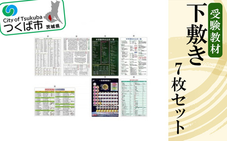 受験教材下敷き 7枚セット │ 茨城県 教材 つくば市 教材 下敷き 文房具 教材 ツール 高校受験 暗記 記憶 視覚 勉強 学習 受験 テスト 試験 隙間時間 中学生 元素 理科 国語 数学 化学 歴史 英語 7教科 セット フライング・エッグ  教材