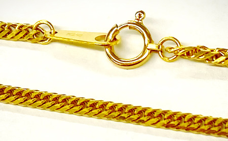 純金 【造幣局検定刻印入り】 純金 六面カットW喜平ブレスレット4g 18cm