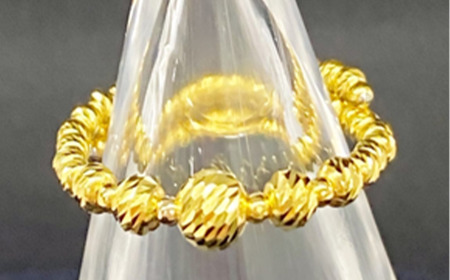 純金 スラッシュボールフリーサイズリング 純金