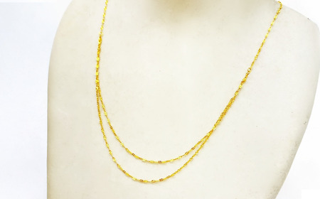 純金 【造幣局検定刻印入り】 純金 0.25ΦクローバーWネックレス 43cm