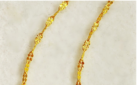 純金 【造幣局検定刻印入り】 純金 0.25ΦクローバーWネックレス 43cm