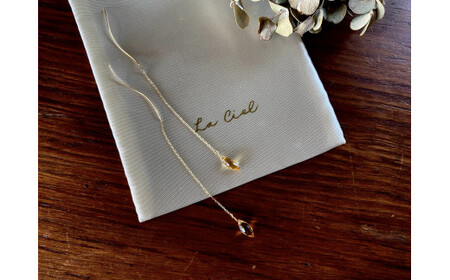 天然石シトリン(黄色)のアメリカンスクリューピアス (KBD-8-1)