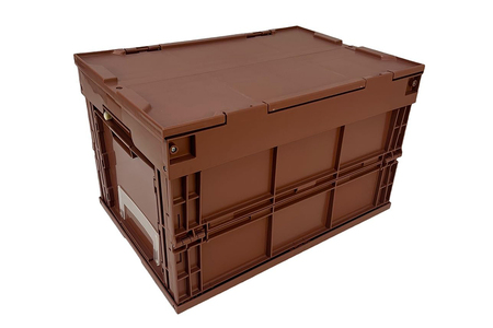 松本産業 折りたたみコンテナ 50L レッドブラウン フタ付き 1面扉付 ( CWCF50RE ) キャンプ アウトドア 収納 大容量 収納ボックス 折り畳み式 頑丈設計 サバゲー グランピング 引っ越し 耐久性抜群 国産 茨城県 潮来市 (A28-018)