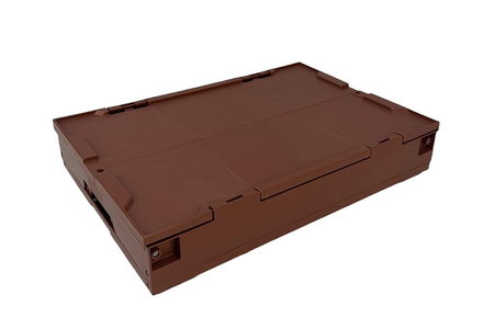 松本産業 折りたたみコンテナ 50L レッドブラウン フタ付き 1面扉付 ( CWCF50RE ) キャンプ アウトドア 収納 大容量 収納ボックス 折り畳み式 頑丈設計 サバゲー グランピング 引っ越し 耐久性抜群 国産 茨城県 潮来市 (A28-018)