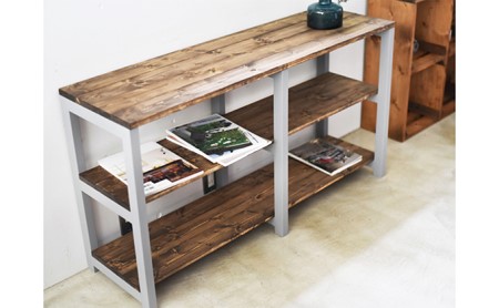 3段シェルフ (グレー)【シェルフ ラック 木製 ディスプレイ 棚 ラック