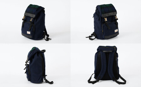 MTG チェックフラップメルトンリュック ネイビー  MTG-015-1-NV 