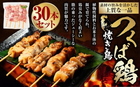 焼き鳥 つくば鶏 30本｜鶏肉 肉 お肉 鶏 とりにく とり 串 串焼き おつまみ あて BBQ バーベキュー 惣菜 おかず 焼鳥 国産 冷凍 お取り寄せ 茨城県 守谷市