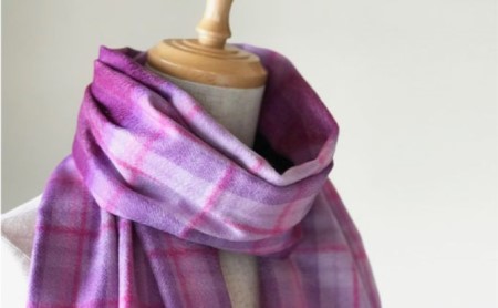 Made In Japan カシミヤ100 チェックストール パープルピンク 茨城県守谷市 ふるさと納税サイト ふるなび
