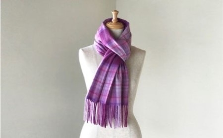 Made In Japan カシミヤ100 チェックストール パープルピンク 茨城県守谷市 ふるさと納税サイト ふるなび