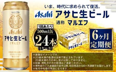定期便【６か月】アサヒ生ビール（マルエフ）500ml×24本（1ケース
