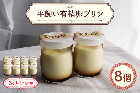 環の花 平飼い有精卵プリン 8個 3ヶ月定期便 スイーツ お菓子 濃厚 新鮮 国産 ぷりん 冷蔵 おやつ デザート たまご 贈り物 グルメ プレゼント 洋菓子 プリン スイーツギフト 詰め合わせ 誕生日 内祝い 高級 3ヶ月 定期便 【環の花】【ho1393】