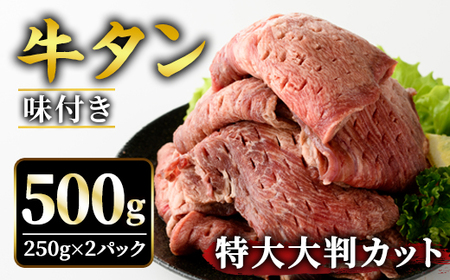 牛タン特大大判カット500g（250g×2） 牛肉【牛タン】【ho1442】