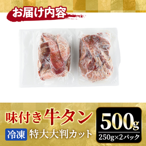 牛タン特大大判カット500g（250g×2） 牛肉【牛タン】【ho1442】