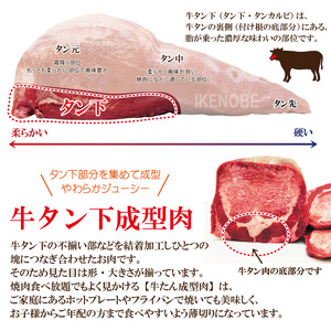 肉汁ジューシー牛舌(下)カルビ成型肉焼肉用 1kg(250g×4パック) カルビ 焼肉 牛肉 【牛タン】【ho1660】