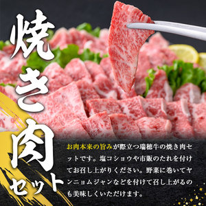 瑞穂牛 焼肉セット 1.0Kg バラ 肩ロース 肩 肩バラ トモサンカク イチボ 国産