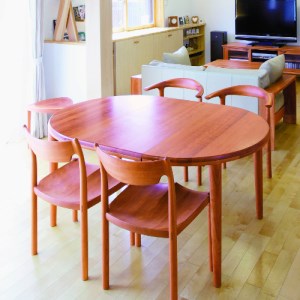 テーブル ローベルII 伸長式 チェリー材 ダイニング 家具蔵 KAGURA 【テーブル】 【ho1193】