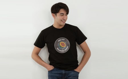 那珂市 マンホールTシャツ 黒 S M L XL ひまわり ご当地オリジナルデザイン オリジナルギフト 都道府県 リンクコーデ Tshirt ティーシャツ Tシャツ ご当地グッズ おしゃれ カラー 半袖 Ｔシャツ グラフィック アート STREET ストリート