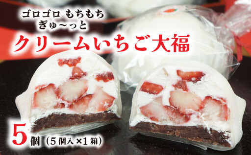 【 菓子庵たちかわ 】 クリーム いちご 大福 5個 ( 5個入 × 1箱 ) [AY011ci]