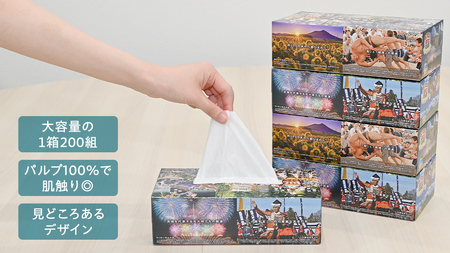 スピード発送!! 筑西市PR ボックスティッシュ 60箱 ( 5個入り × 12セット ) [EN001ci]