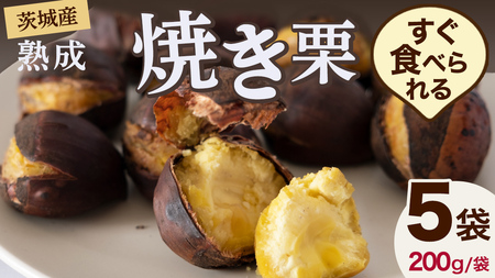 【 吉原農場 の 完熟栗 】 熟成 焼き栗 5袋 ( 200g × 5袋 )