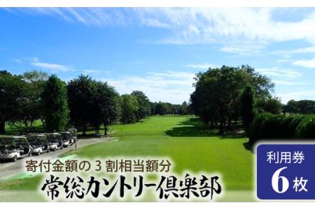 常総カントリー倶楽部利用券6000円分（寄付金額の3割相当額分） ／ ゴルフ golf GOLF ごるふ ゴルフ場 チケット ちけっと 体験 プレー券 利用券 ゴルフ場利用券 都心から車で45分 アクセス抜群 好立地 茨城県 No.138