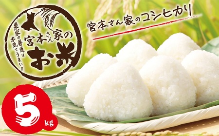 新米 【令和7年産】茨城県稲敷市産 宮本さん家のこしひかり 5kg×1袋｜米 おこめ コシヒカリ 精米 農家直送 直送 茨城県 [1651]