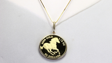 24金 純金 フォースコイン 1/2oz ペンダントトップ [AH134sa]