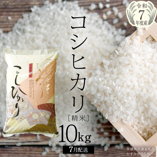 ＼ 7月出荷 ／【令和7年産】コシヒカリ 精米10kg（10kg×1袋）（茨城県共通返礼品 かすみがうら市産） [EX002sa-07] 24,500円