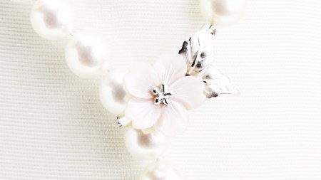 桜のピンクシェル貝ペンダントと9.5mm大珠和珠ネックレス 真珠 和珠真珠 パール ネックレス ペンダント SV925 ギフト 贈答用 記念 贈り物 プレゼント [AH016sa]