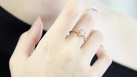 ピンクゴールド製の桜のリング K10 ダイヤモンド ダイヤ 指輪 ギフト ...
